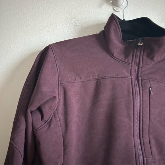 The North Face Sz M TNF Apex Burgundy Printed Jacket - Picture 2 of 11